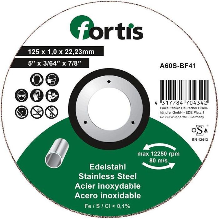 fortis - Disc de debitat inox 125x1.0mm [4317784704342]