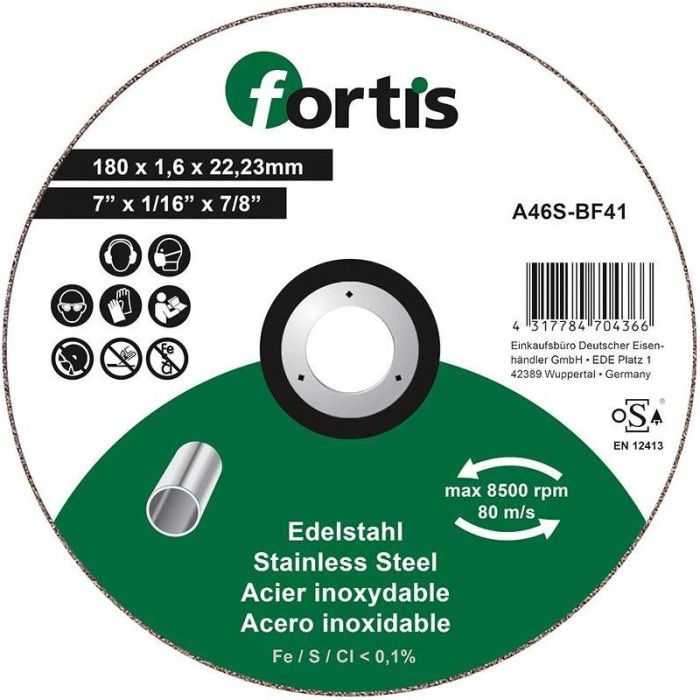 fortis - Disc de debitat inox 180x1.6mm [4317784704366]