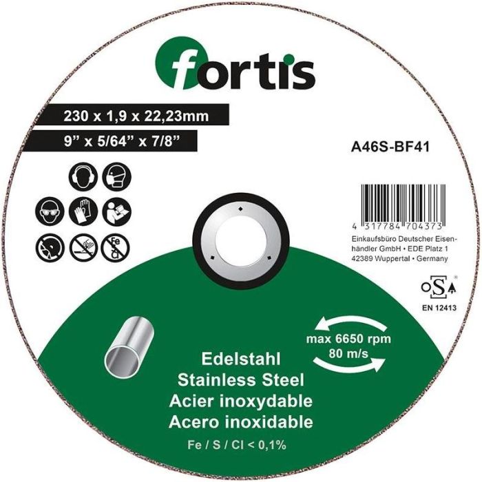 fortis - Disc de debitat inox 230x1.9mm [4317784704373]