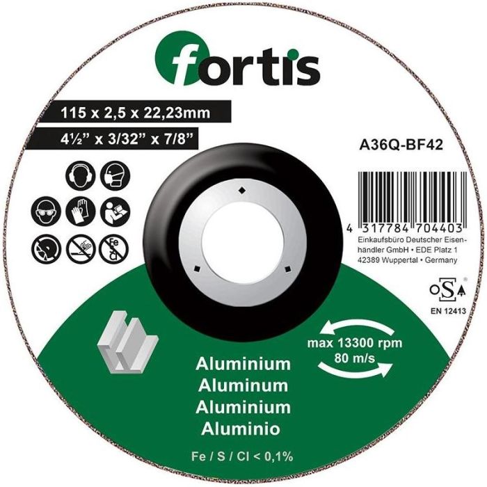 fortis - Disc de debitat aluminiu 115x2.5mm forma cu umar [4317784704403]