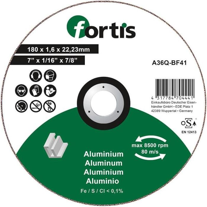 fortis - Disc de debitat aluminiu 180x1.6mm [4317784704441]