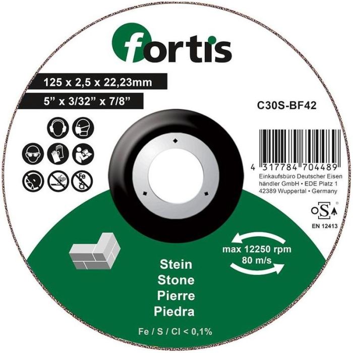 fortis - Disc de debitat piatra 125x2.5mm curbat [4317784704489]