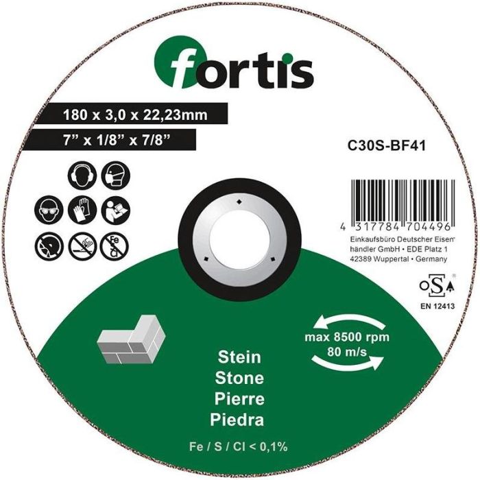 fortis - Disc de debitat piatra 180x3.0mm [4317784704496]