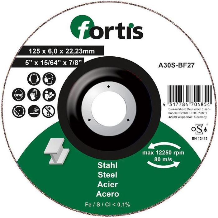 fortis - Disc de polizat otel 125x6.0mm [4317784704854]