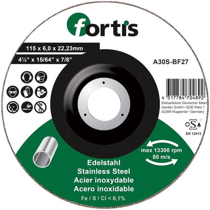 fortis - Disc de polizat inox 115x6.0mm [4317784704892]