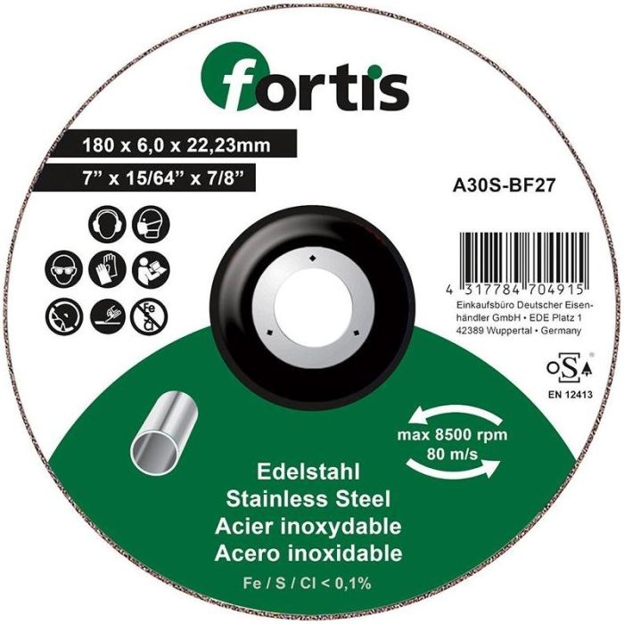 fortis - Disc de polizat inox 180x6.0mm [4317784704915]