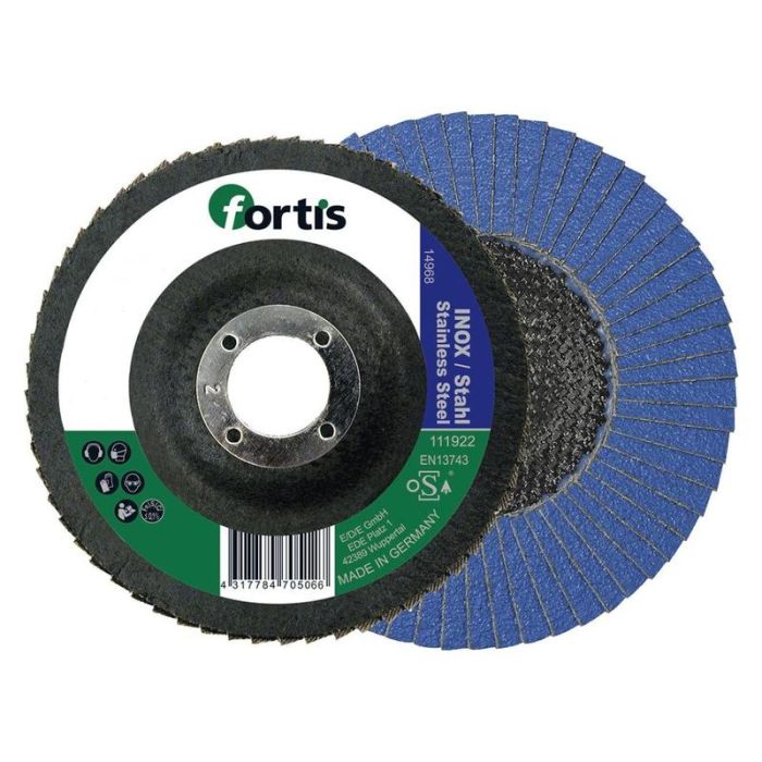 fortis - Disc abraziv lamelar pentru inox 115mm, K60 forma dreapta [4317784705042]