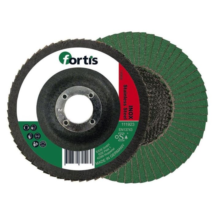 fortis - Disc abraziv lamelar pentru inox 115mm, K40 forma arcuita [4317784705158]