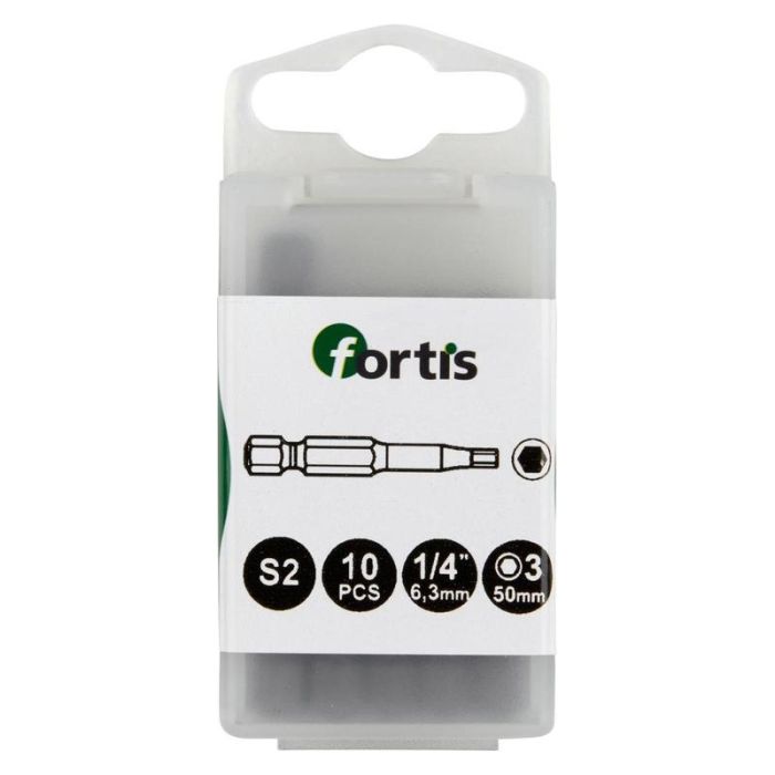 fortis - Bit 1/4" DIN3126, E6.3, imbus 3x50mm, 10 bucati [4317784728911]