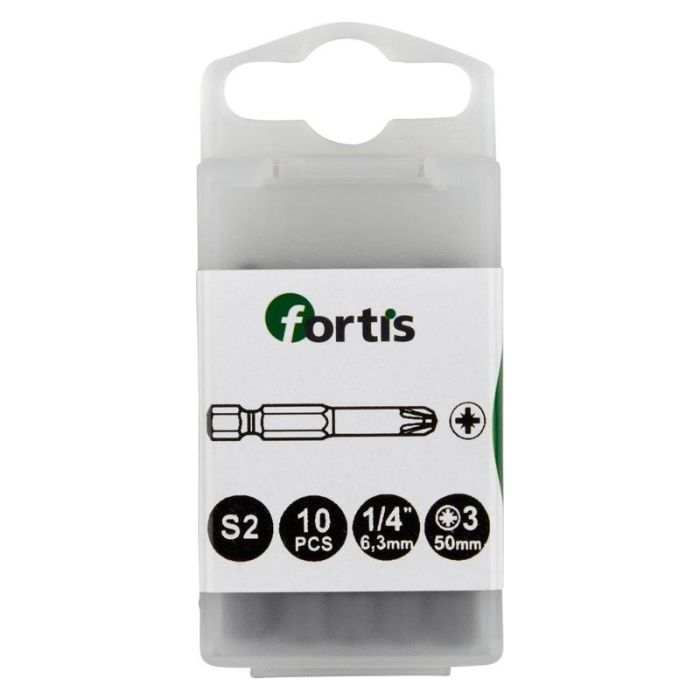 fortis - Bit 1/4" DIN3126, E6.3, PZ3x50mm, 10 bucati [4317784728980]