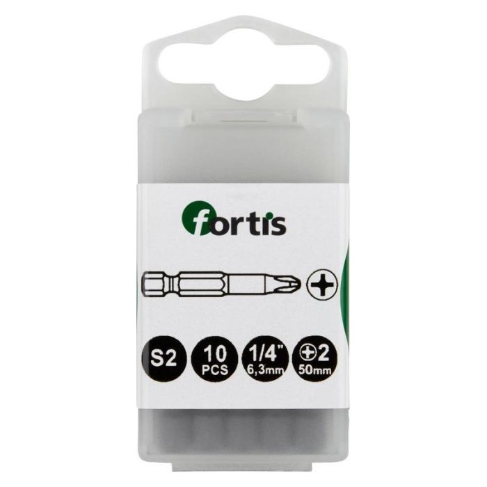 fortis - Bit 1/4" DIN3126, E6.3, PH2x50mm, 10 bucati [4317784729024]