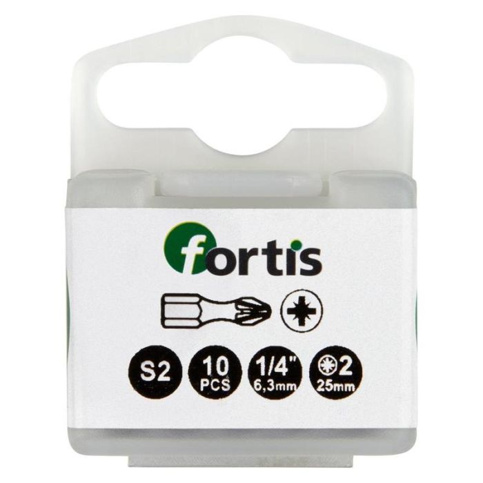 fortis - Bit 1/4" DIN3126, C6.3, PZ2x25mm, 10 bucati [4317784729314]