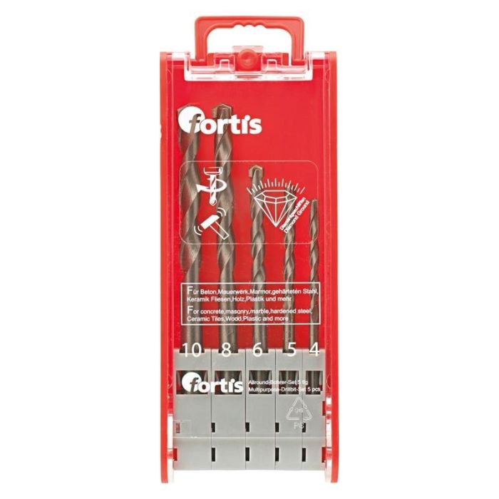 fortis - Set 5 burghie pentru beton 4,5,6,8,10,12mm [4317784773218]