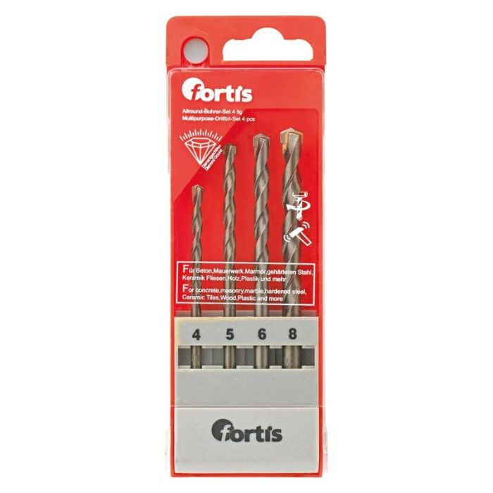 fortis - Set 4 burghie pentru beton 4,5,6,8mm [4317784773225]