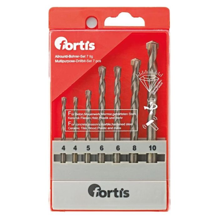 fortis - Set 7 burghie pentru beton 4,4,5,6,6,8,10mm [4317784773362]