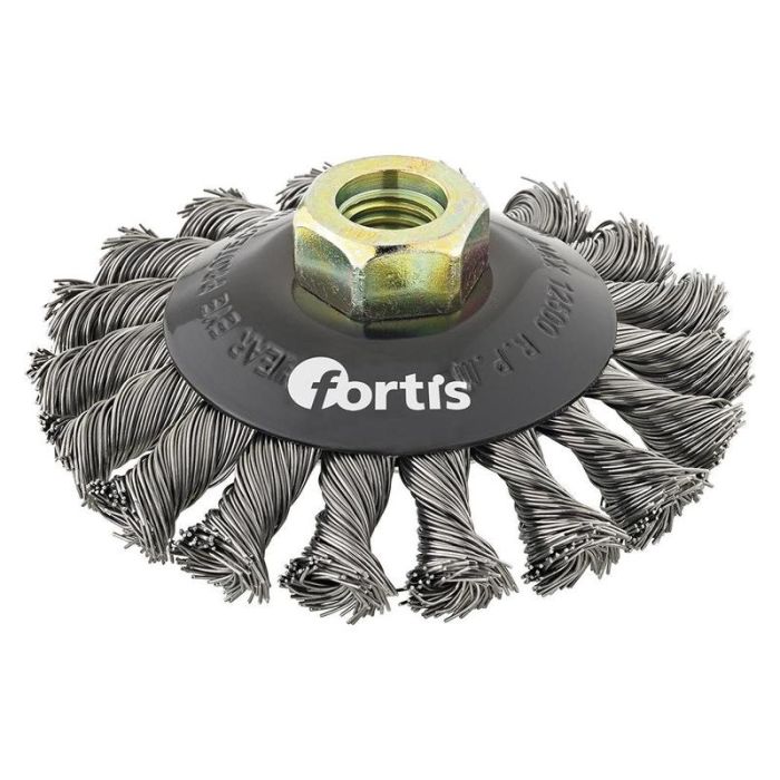 fortis - Perie conica pentru otel cu sarma rasucita 115x0.5mm, M14 [4317784780902]