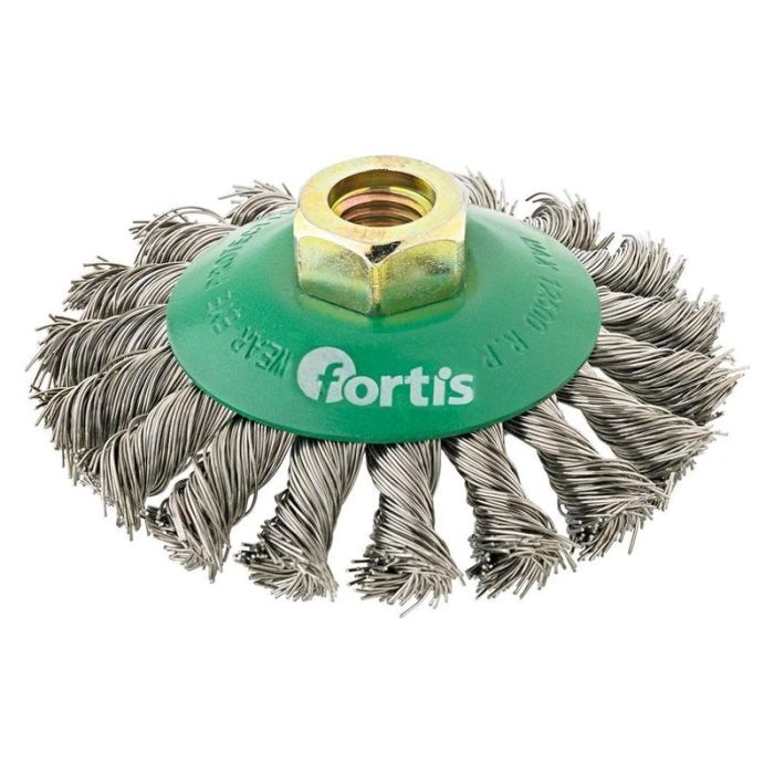 fortis - Perie conica pentru inox cu sarma rasucita 100x0.5mm, M14 [4317784780919]