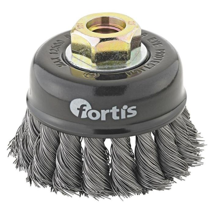 fortis - Perie cupa,sarma rasucita 120x0.50mm, prindere M14 pentru otel [4317784780940]