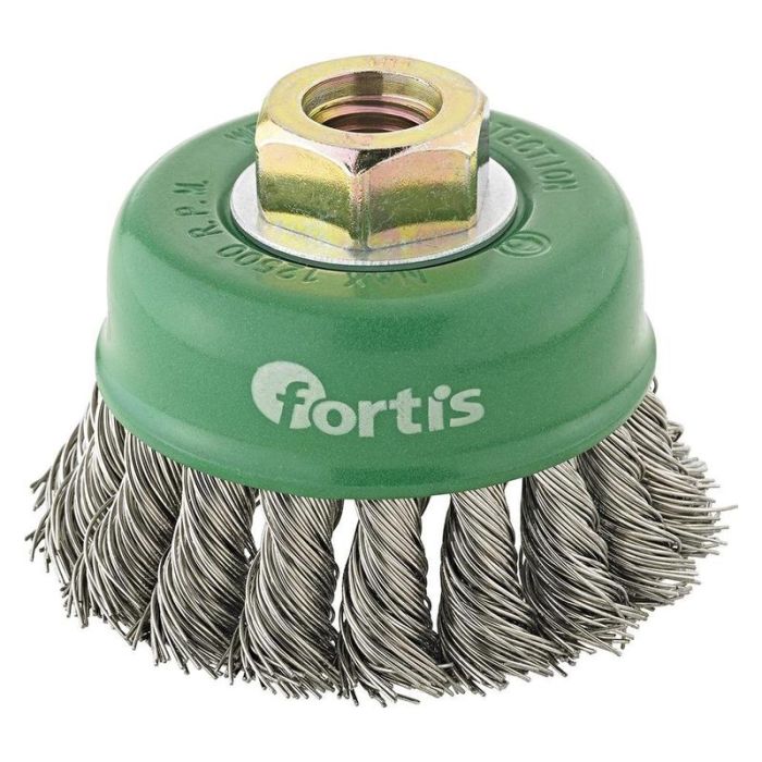 fortis - Perie cupa sarma rasucita 100x0.50mm, prindere M14 pentru inox [4317784780988]