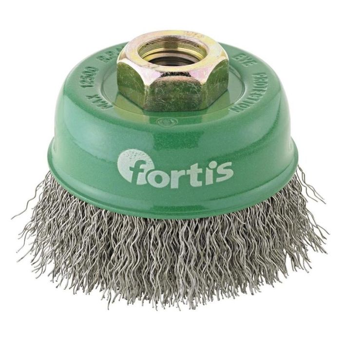 fortis - Perie cupa sarma ondulata 80x0.30mm, prindere M14 pentru inox [4317784781015]