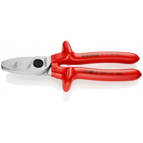 Cleste pentru taiat cablu Knipex tais dublu 200 mm VDE
