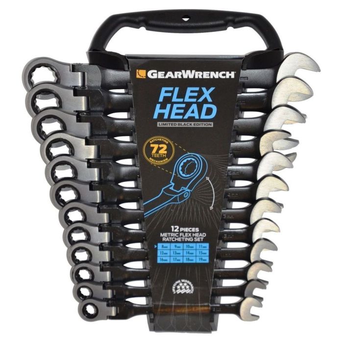 GearWrench - Set chei combinate cu clichet cu cap flexibil, 8-19mm, 12 piese- EDITIE LIMITATA [9901DBE]