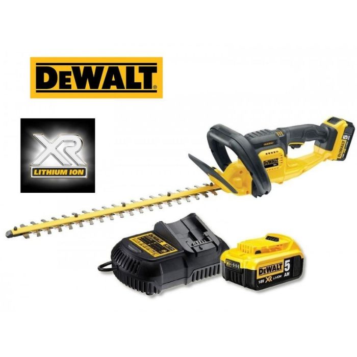 DeWALT - Masina de tuns gard viu cu acumulator 18V, 1x5.0Ah, lama 55cm [DCM563P1-QW]