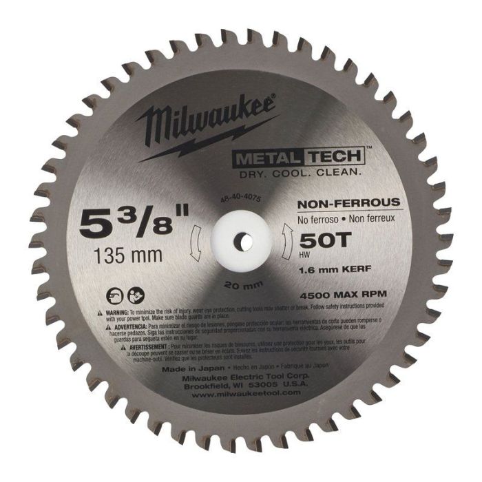 Milwaukee - Disc fierastrau circular 135x1.6x20mm, 50 dinti [48404075]