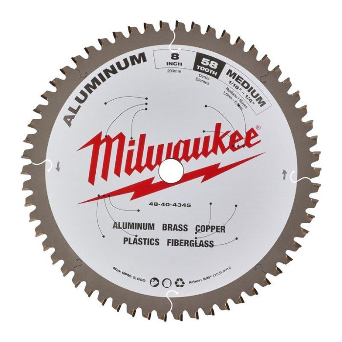 Milwaukee - Panza fierastrau circular, metal, CSB P ALU, 203x5/8"x2.4mm, dinti 58 [48404345]