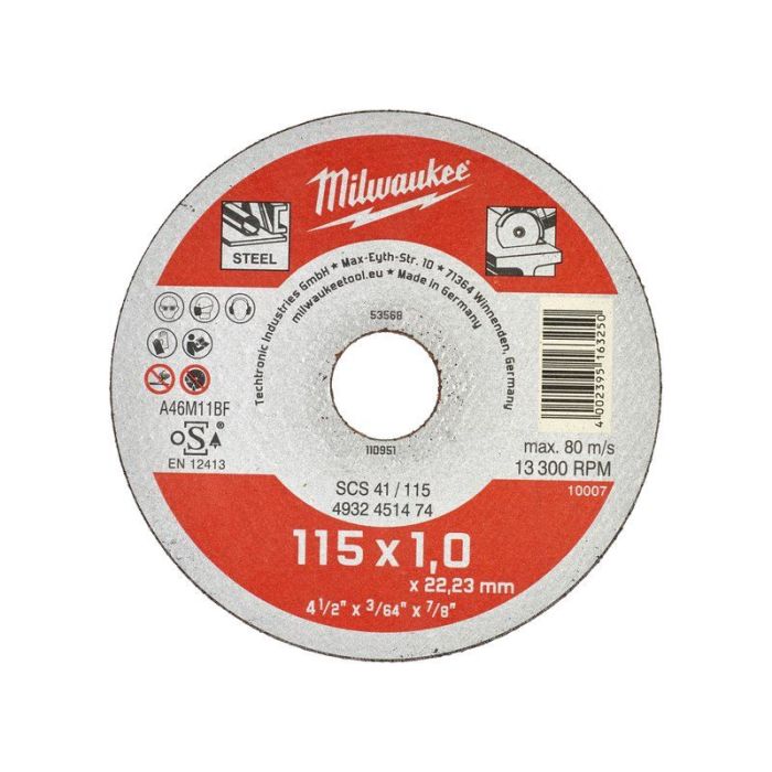 Milwaukee - Disc pentru taiat metal Contractor 115x1mm [4932451474]