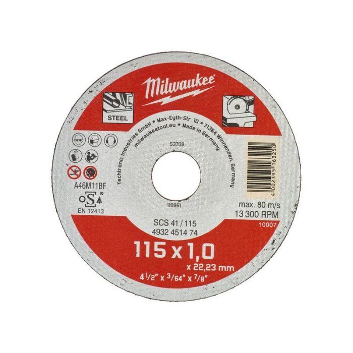 Milwaukee - Disc pentru taiat metal Contractor 115x1mm, 200 bucati [4932451475]