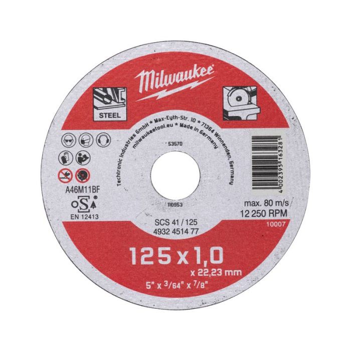 Milwaukee - Disc pentru taiat metal Contractor 125x1mm [4932451477]