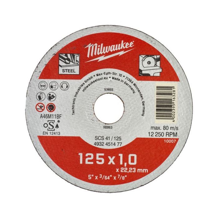 Milwaukee - Disc pentru taiat metal Contractor 125x1mm, 200 bucati [4932451478]