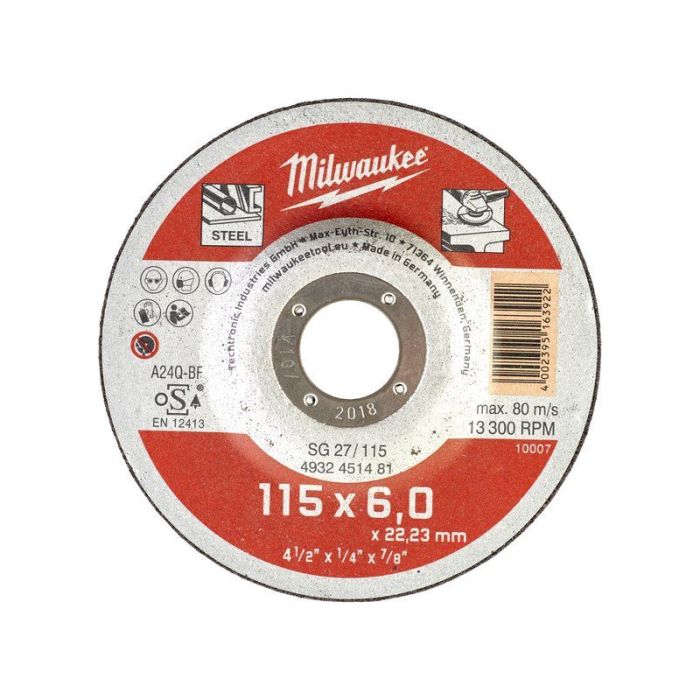 Milwaukee - Disc pentru slefuit metal Contractor 115x6mm [4932451481]