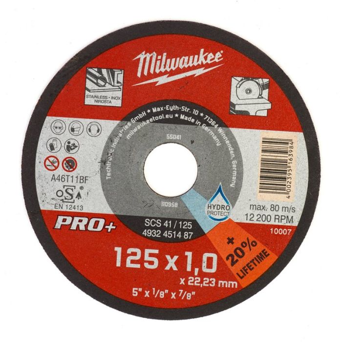 Milwaukee - Disc pentru metal plat 125x1mm, Pro+, 200 bucati [4932451488]