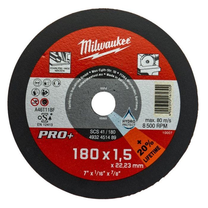 Milwaukee - Disc pentru metal plat 180x1.5mm, Pro+ [4932451489]