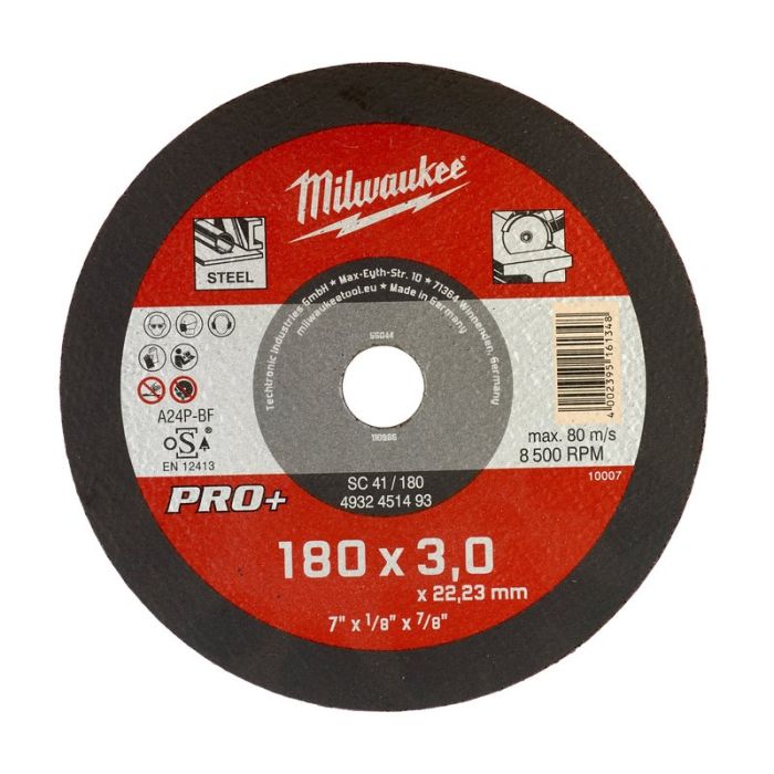 Milwaukee - Disc pentru metal plat 180x3mm, Pro+ [4932451493]