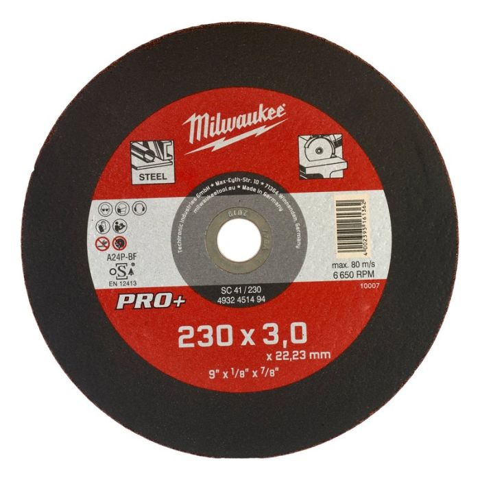 Milwaukee - Disc pentru metal plat 230x3mm, Pro+ [4932451494]