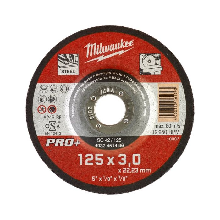 Milwaukee - Disc pentru metal convex 125x3mm, Pro+ [4932451496]