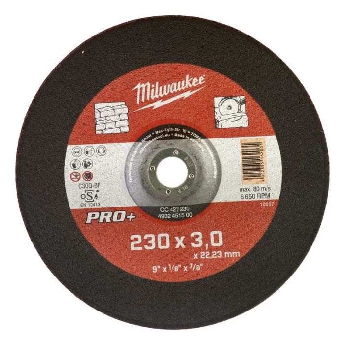 Milwaukee - Disc pentru piatra convex 230x3mm, Pro+ [4932451500]