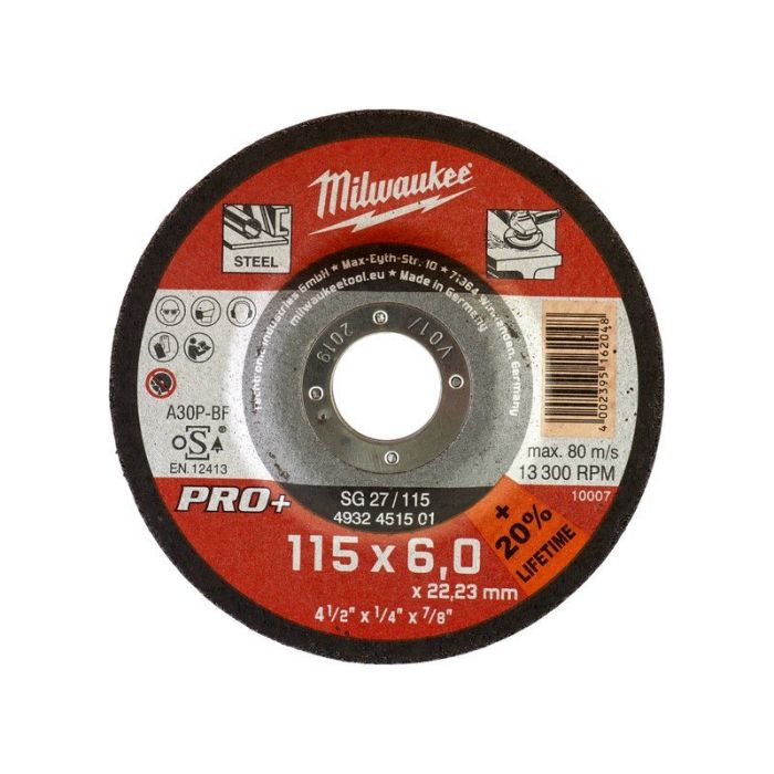 Milwaukee - Disc pentru slefuit metal 115x6mm Pro+ [4932451501]