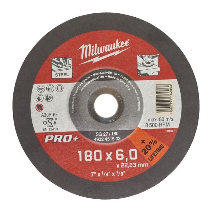 Milwaukee - Disc pentru slefuit metal 180x6mm Pro+ [4932451503]