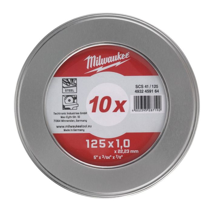 Milwaukee - Disc 125x1mm, cutie metal, 10 bucati [4932459164]