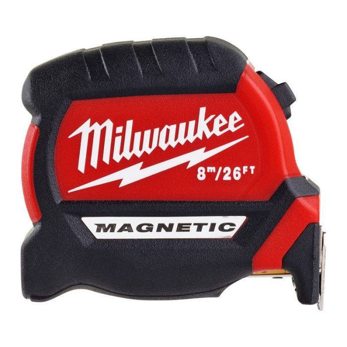 Milwaukee - Ruleta magnetica Premium, banda 27 mm, 8m/26' [4932464603]