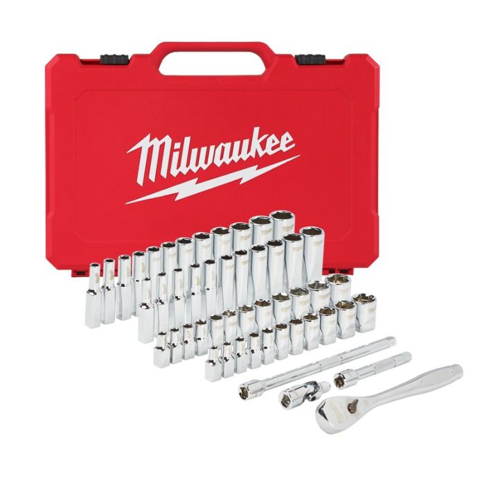 Milwaukee - Trusa chei tubulare cu clichet 1/4", sistem metric si imperial, 28 piese [4932464944]