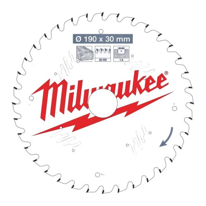 Milwaukee - Panza fierastrau circular de mana CSB, 190x30x1.6mm, dinti 36 ATB [4932471301]