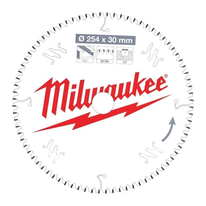 Milwaukee - Panza fierastrau taieri inclinate, aluminiu, CSB MS ALU, 254x30x3mm, dinti 80 TF [4932471318]