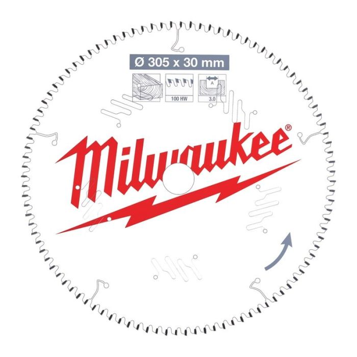 Milwaukee - Panza fierastrau taieri inclinate CSB MS W, 305x30x3mm, dinti 100 ATB [4932471322]