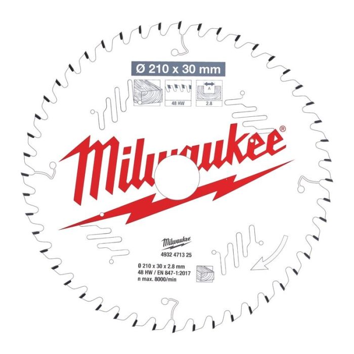 Milwaukee - Panza fierastrau taieri inclinate CSB MS W, 210x30x2.8mm, dinti 48 ATB [4932471325]