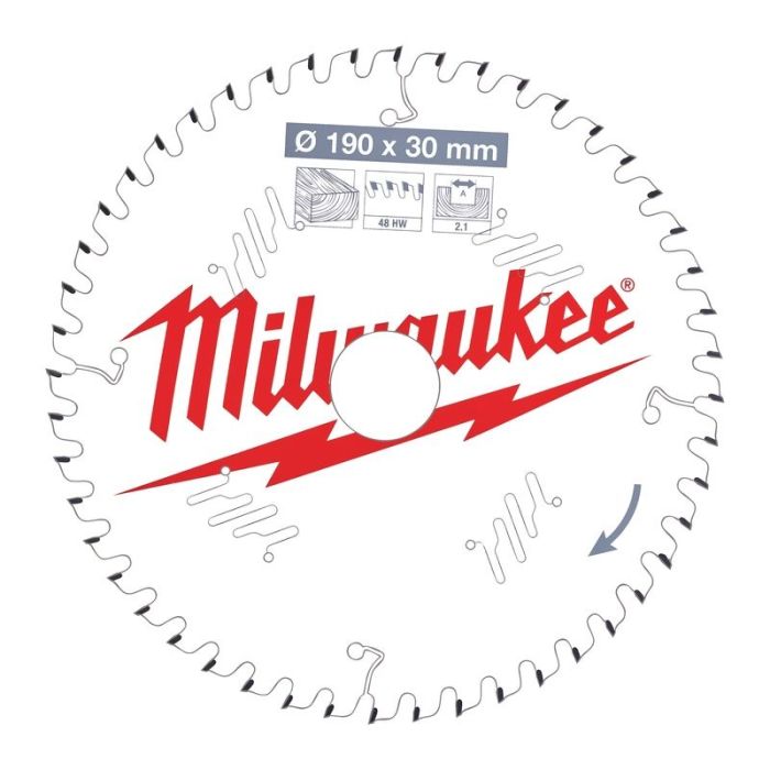 Milwaukee - Panza fierastrau circular de mana CSB P W, 190x30x2.1mm, dinti 48 ATB [4932471380]